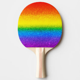 Raquete De Ping Pong Chic Rainbow Glitter Strike Monograma Nome