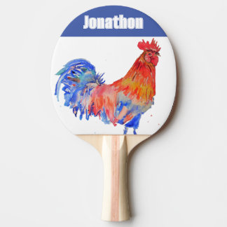 Raquete De Ping Pong Chicken Rooster Bird Kids Boys Name Blue Red