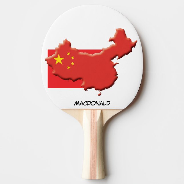 Raquete De Ping Pong CHINA FLAG & MAP Personalizado (Frente)