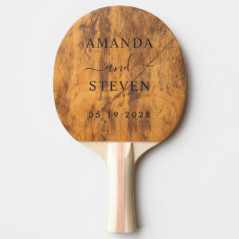 Raquete De Ping Pong Chopping Block Couple Names with Wedding Date