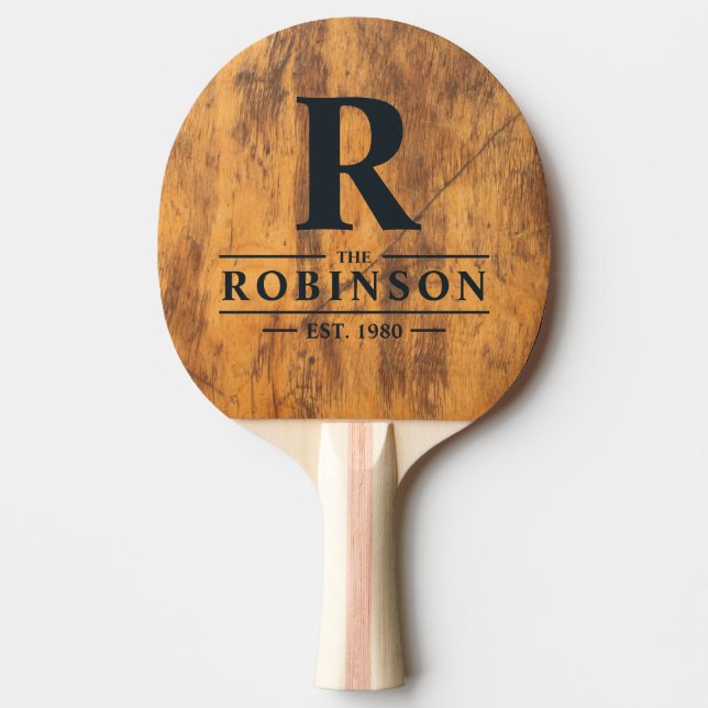 Raquete De Ping Pong Chopping Block Family Name & Initial (Frente)