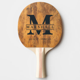 Raquete De Ping Pong Chopping Block Monogram & Name Overlay