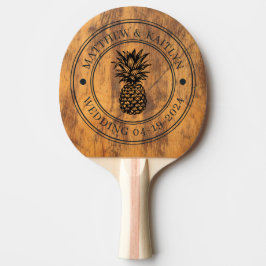 Raquete De Ping Pong Chopping Block Pineapple Wedding Crest & Names