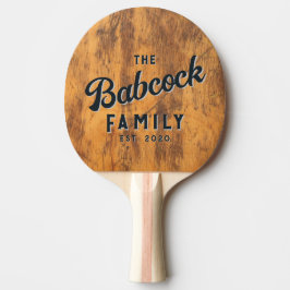 Raquete De Ping Pong Chopping Block Retro Family Name & Year