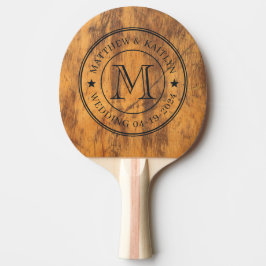 Raquete De Ping Pong Chopping Block Wedding Monogram Star