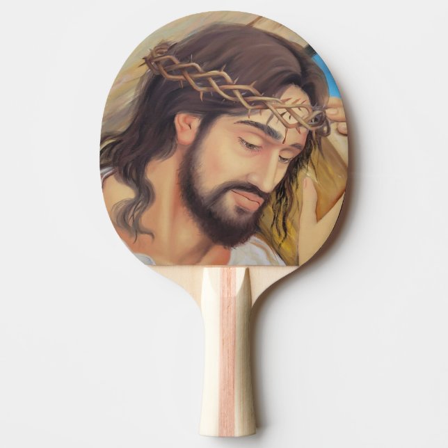 Raquete De Ping Pong Christian Faith Jesus Cristo (Frente)