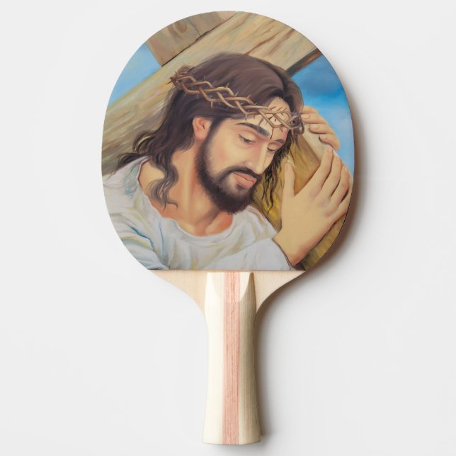 Raquete De Ping Pong Christian Faith Jesus Cristo (Frente)