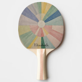 Raquete De Ping Pong Chromatic Whirl: Abstract Pastel Color Wheels