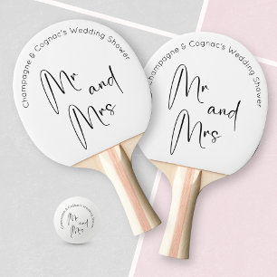 Raquete De Ping Pong Chuva de Casamento Rito Moderno Sr e Sra