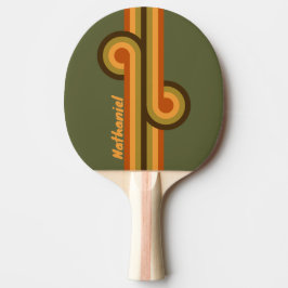 Raquete De Ping Pong Ciclo da Floresta Vintage com Nome