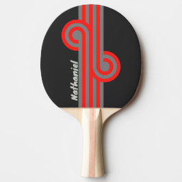 Raquete De Ping Pong Ciclo de Céu Tempestuoso Retro com Nome