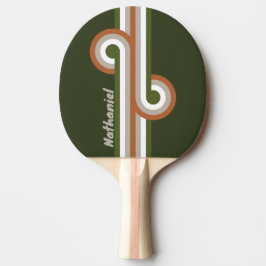 Raquete De Ping Pong Ciclo de Listra de Bosque Nebuloso com Nome