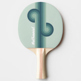 Raquete De Ping Pong Ciclo Nostálgico Verde Oceano com Nome