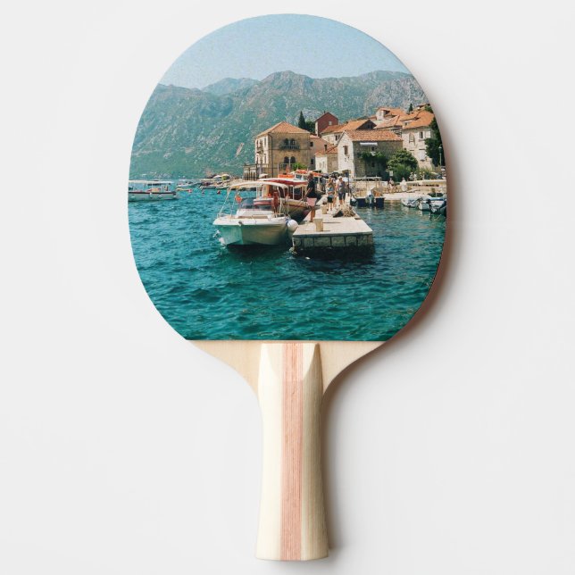 Raquete De Ping Pong Cidade costeira de Perast, Montenegro (Frente)