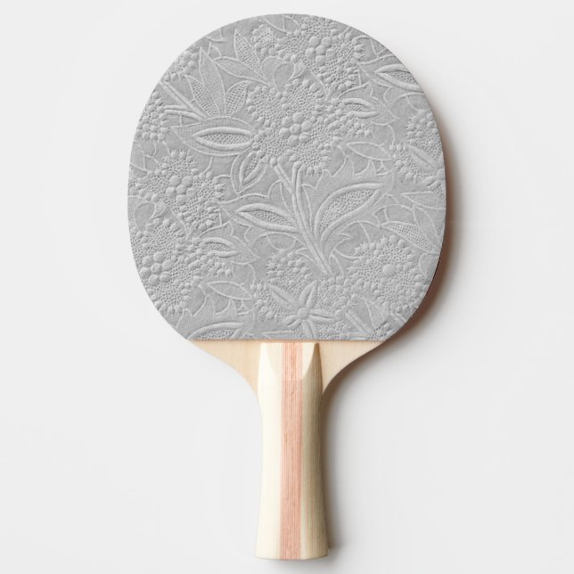 Raquete De Ping Pong Cinza Aspecto Incorporado Floral (Frente)