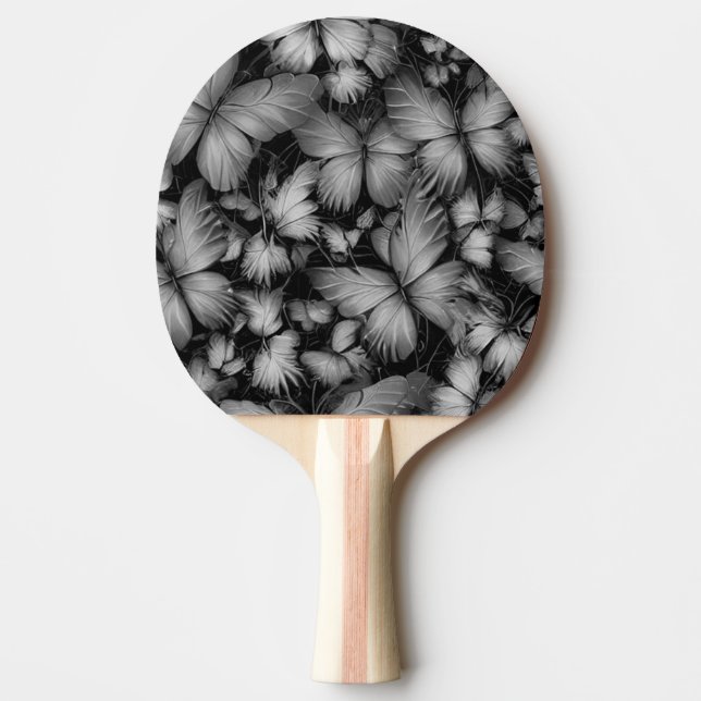 Raquete De Ping Pong Cinza das Borboletas (Frente)