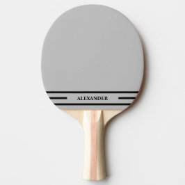 Raquete de Ping Pong Cinza e Preta Com Iniciais