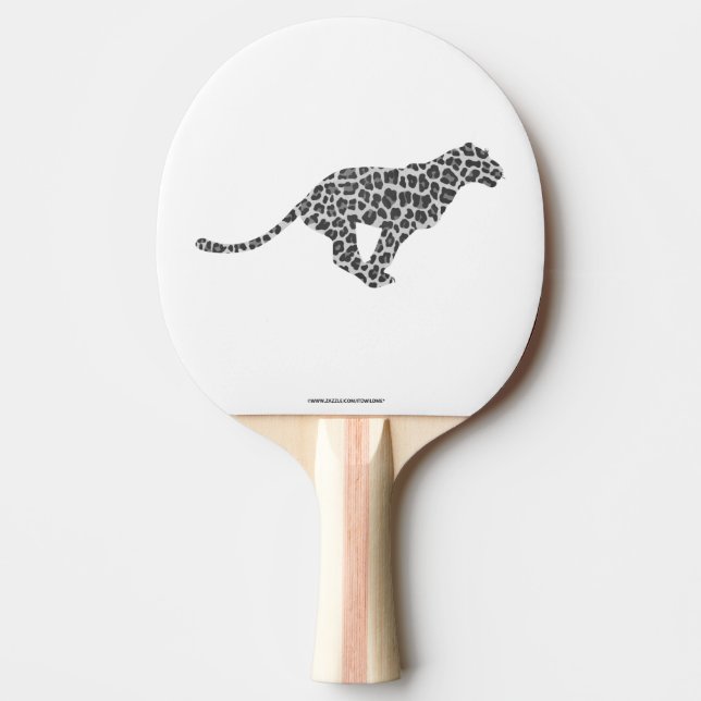 Raquete De Ping Pong Cinza-leopardo e Cinza-luz (Frente)