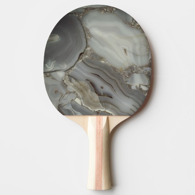 Raquete De Ping Pong Cinza Marble com Veia Dourada (Frente)