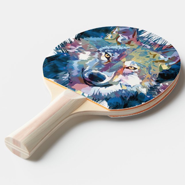 Raquete De Ping Pong Cinza Wolf Head - Lobo (Frente inclinada)