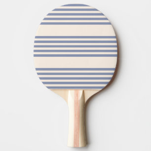 Raquete De Ping Pong Cinzas azuis e cor bege, com cinco faixas