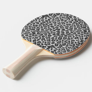 Raquete De Ping Pong Cinzas do leopardo e luz - impressão das cinzas
