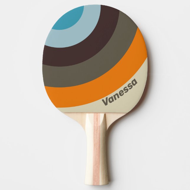 Raquete De Ping Pong Círculo de Ferrugem da Dedaleira com Faixa e Nome (Frente)