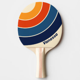 Raquete De Ping Pong Círculo de Listras com Arco-íris do Deserto com No