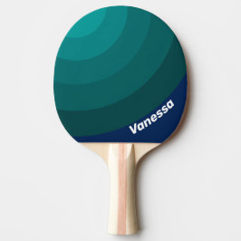 Raquete De Ping Pong Círculo de Listras da Maré Oceânica com Nome