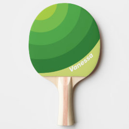 Raquete De Ping Pong Círculo Verde com Listra de Folha de Nenúfar e Nom
