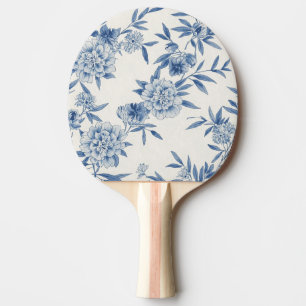 Raquete De Ping Pong Clássico Padrão de Aguarela Toile Floral Azul Bran