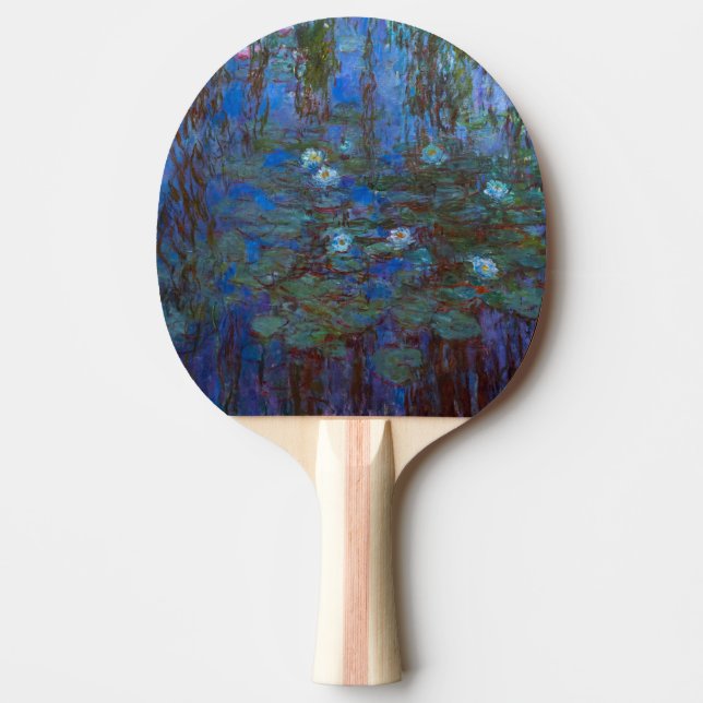 Raquete De Ping Pong Claude Monet - Lírios Azuis (Frente)