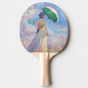 Raquete De Ping Pong Claude Monet - Mulher com Parasol virada para a di
