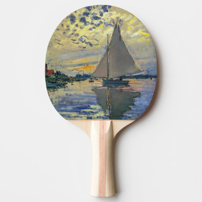 Raquete De Ping Pong Claude Monet - Navio de vela no Le Petit-Gennevill (Frente)