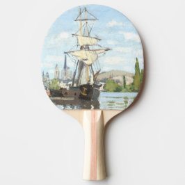 Raquete De Ping Pong Claude Monet. Navios a voar no Sena em Rouen