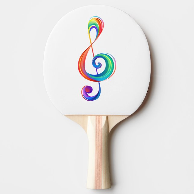 Raquete De Ping Pong Clef (trecho de arco-íris) (Frente)
