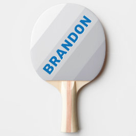Raquete De Ping Pong Cloudy Blue Sky Bold Stripes with Name