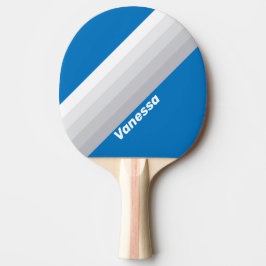 Raquete De Ping Pong Cloudy Blue Sky Stripes with Name