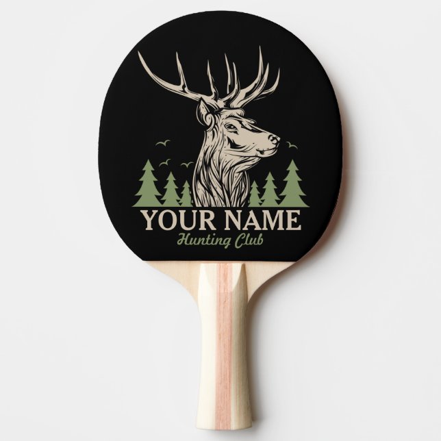 Raquete De Ping Pong Clube Personalizado de Caça a Deer Elk Antler  (Frente)