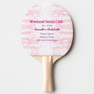Raquete De Ping Pong Clube social de fim de semana rosa brilho despedid