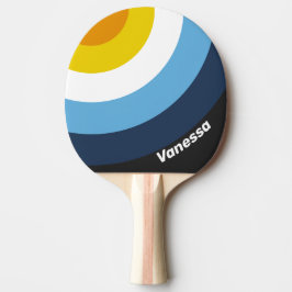 Raquete De Ping Pong Coal Nightfall Circle Stripe with Name