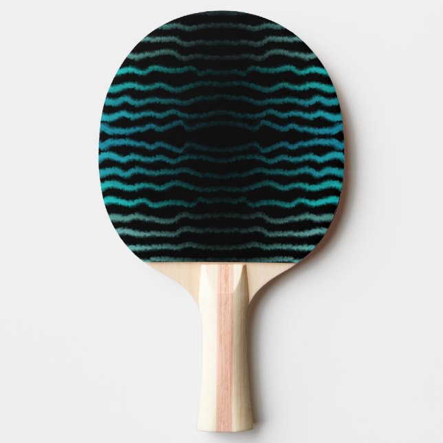 Raquete De Ping Pong Coastal Beach Salty Turquoise Waves Abstrato Art (Frente)