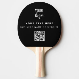 Raquete De Ping Pong Código QR Logotipo comercial Tênis preto Mesa simp