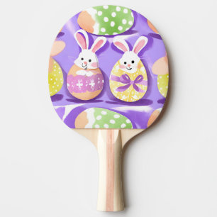 Raquete De Ping Pong coelho com ovos de Páscoa