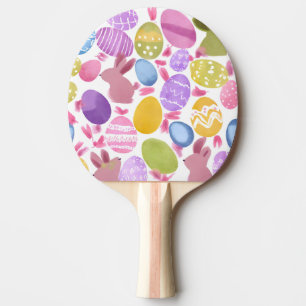 Raquete De Ping Pong coelho com ovos de Páscoa