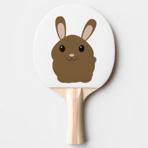 Raquete De Ping Pong Coelho de desenho animado marrom
