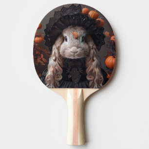 Raquete De Ping Pong Coelho em fantasia negra medieval
