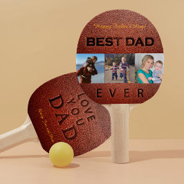 Raquete De Ping Pong Colagem de fotografias com carimbo de Dia de os pa