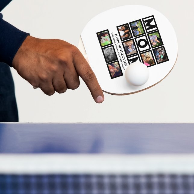 Raquete De Ping Pong Colagem de Fotografias do Elegant Custom Feliz dia (Insitu)