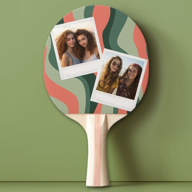 Raquete De Ping Pong Colagem de Fotos do Instagram 2 - Curvas de Boho O (Custom Pink Pong Paddle)